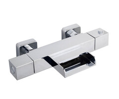 Rombo thermostatische badmengkraan waterval chroom