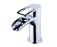 Alegra waterval wastafelkraan met clickwaste chroom