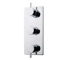 Caral afbouwdeel inbouwthermostaat 3 weg chroom