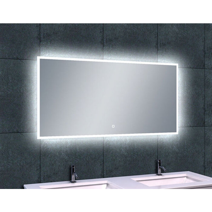 Quatro spiegel rechthoek met LED, dimbaar en spiegelverwarming 120 x 60 cm