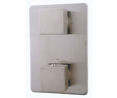 Rombo afbouwdeel inbouwthermostaat 2 weg geborsteld staal