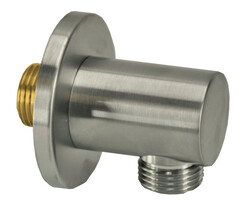 Wandaansluitbocht rond 1/2" geborsteld staal