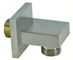 Wandaansluitbocht vierkant 1/2" geborsteld staal