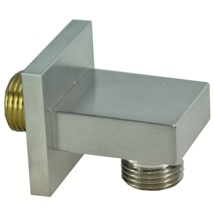 Wandaansluitbocht vierkant 1/2" geborsteld staal