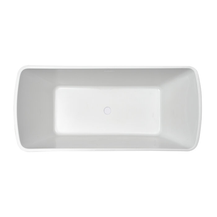 Wiesbaden Larx vrijstaand ligbad 170 x 78 cm acryl glans wit met waste glans wit