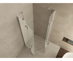 Wiesbaden Double cabine kwartrond met 2 draaideuren 1000 x 1000 x 2000 x 8 mm nano helder glas/chroom