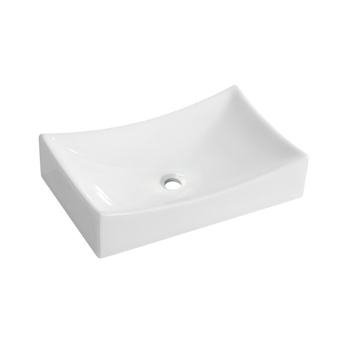 Slide waskom rechthoekig 55 x 35 x 12 cm keramiek glans wit