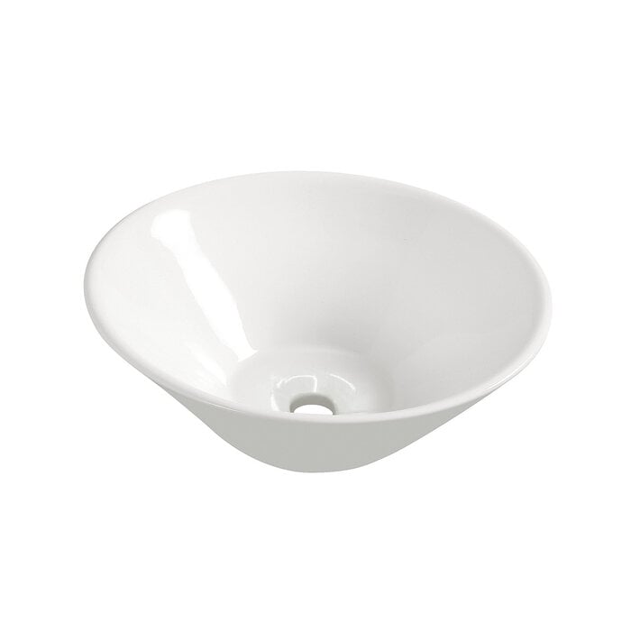 Circle waskom rond 42 x 15 cm keramiek glans wit