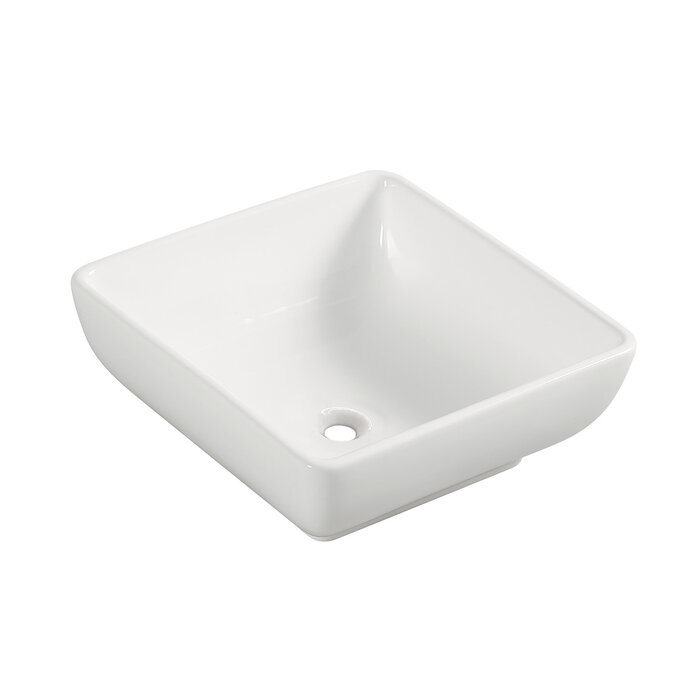 Piazza waskom vierkant 40 x 40 x 15 cm keramiek glans wit