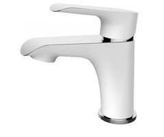 Tarma éénhendel-wastafelmengkraan laag wit/chroom