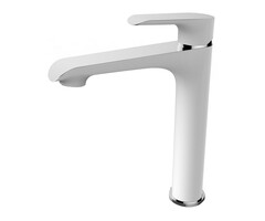 Tarma éénhendel-wastafelmengkraan hoog wit/chroom