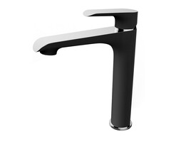 Tarma éénhendel-wastafelmengkraan hoog zwart/chroom