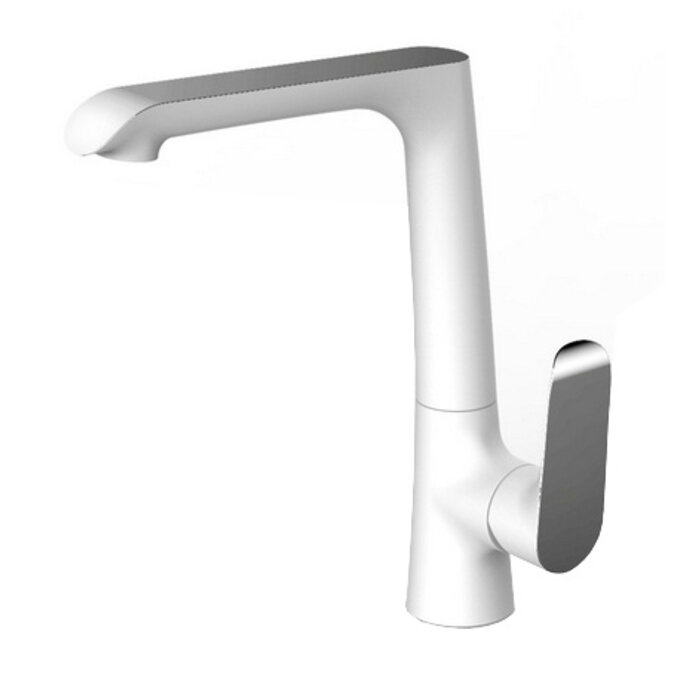 Wiesbaden Tarma éénhendel-keukenmengkraan wit/chroom