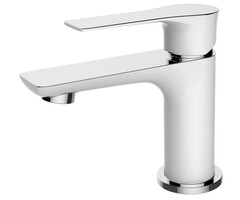 Casma éénhendel-wastafelmengkraan laag wit/chroom