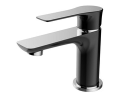 Casma éénhendel-wastafelmengkraan laag zwart/chroom