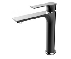 Casma éénhendel-wastafelmengkraan hoog zwart/chroom