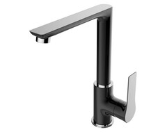 Casma éénhendel-keukenmengkraan zwart/chroom