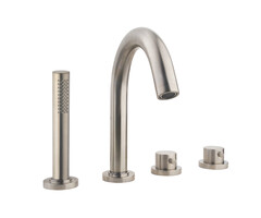 Wiesbaden Caral 4-gats badrandthermostaat afbouwset geborsteld staal