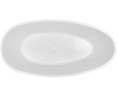 Ellips vrijstaand bad 180 x 90 x 60 cm acryl glans wit met waste glans wit