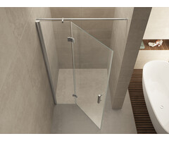 Vaz nisdeur met vast deel 1400 x 2000 x 8 mm nano helder glas/chroom