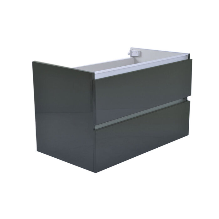 Wiesbaden Vision onderkast met 2 laden 80 x 46 cm hoogglans grijs