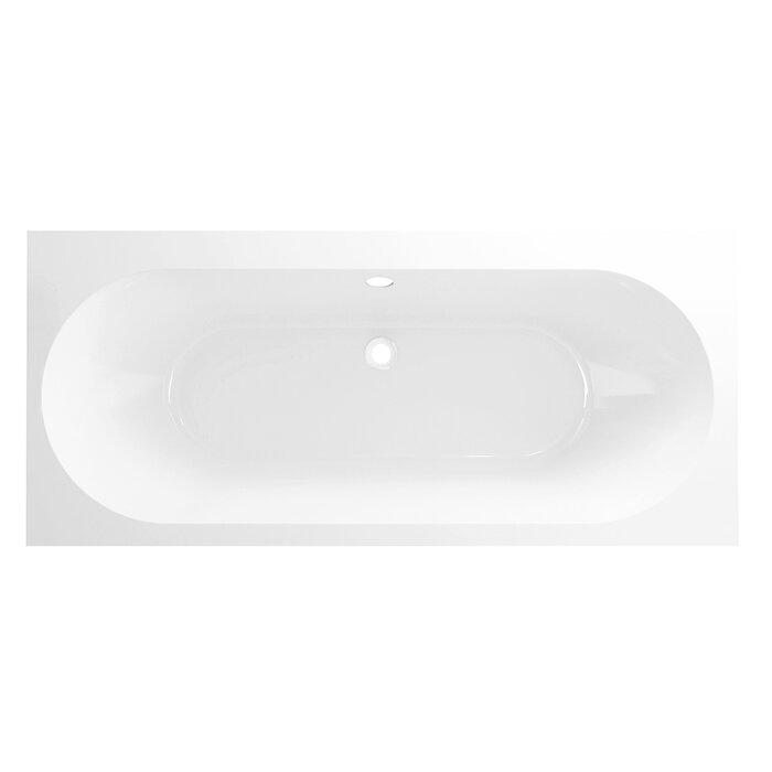 Wiesbaden Portus RD inbouw duo ligbad 180x80x49 cm acryl glans wit