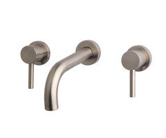 Caral 2-knops wastafel-afbouwdeel geborsteld staal