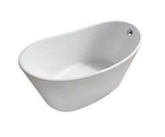 Trapeze vrijstaand ligbad 150 x 72 cm acryl glans wit met waste glans wit