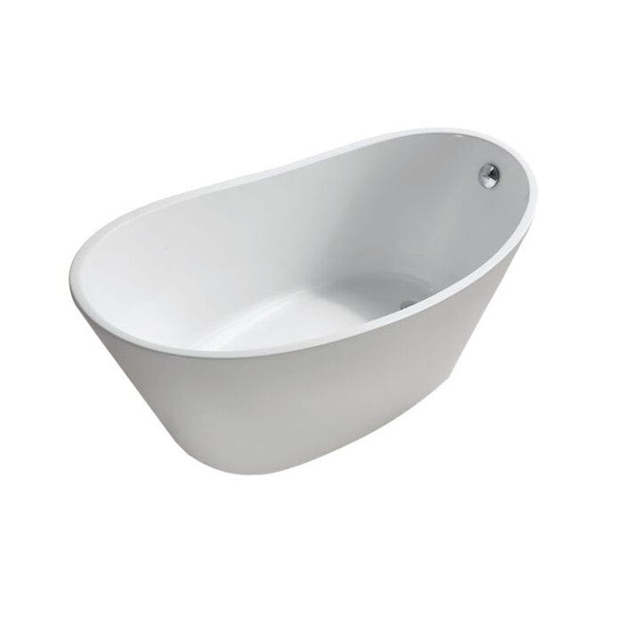 Wiesbaden Trapeze vrijstaand ligbad 150 x 72 cm acryl glans wit met waste glans wit