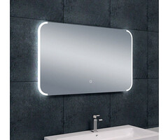 Bracket spiegel rechthoek met LED, dimbaar en spiegelverwarming 100 x 60 cm