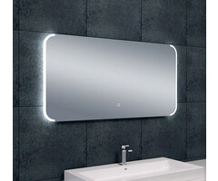 Bracket spiegel rechthoek met LED, dimbaar en spiegelverwarming 120 x 60 cm