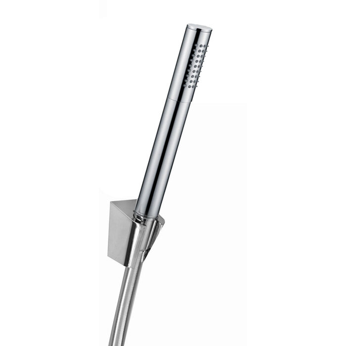 Rond handdoucheset+slang en houder chroom