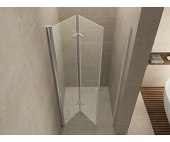 Maki nisdeur vouwbaar links 900 x 2000 x 8 mm nano helder glas/chroom