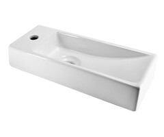 Trim mini fontein links 38 x 14 x 8 cm keramiek glans wit