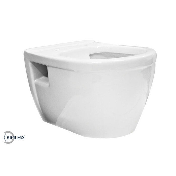 Wiesbaden Prio wandcloset rimless glans wit