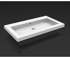 Wiesbaden Kera wastafel enkel zonder kraangat 80x46x5 cm keramiek glans wit