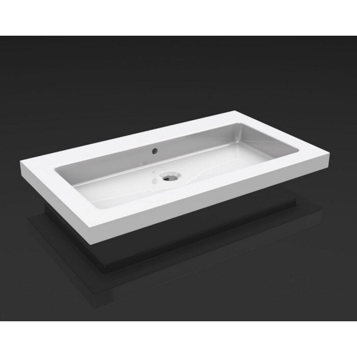 Wiesbaden Wiesbaden Kera wastafel enkel zonder kraangat 80x46x5 cm keramiek glans wit