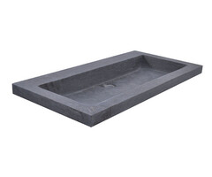 Wiesbaden Raw wastafel enkel zonder kraangat 80x46x5 cm hardsteen gezoet