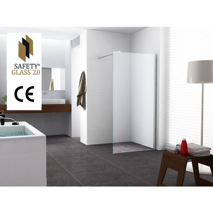 Graffic inloopdouche 800 x 2000 x 10 mm nano safety glass folie helder glas/chroom