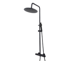 Wiesbaden Caral thermostatische regendoucheset opbouw mat zwart