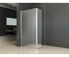 Comfort zijwand draaibaar links 350 x 2000 x 10 mm nano melkglas/chroom