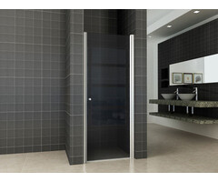 Between nisdeur 800 x 2000 x 8 mm nano rookglas/chroom