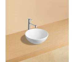 Wiesbaden Luna waskom rond 32x13 cm keramiek glans wit