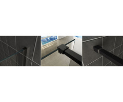 Wiesbaden Slim profielset met stabilisatiestang 120 cm mat zwart