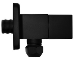 Square hoekstopkraan+Rozet 3/8'x10 mat zwart