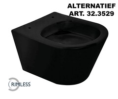 Vesta wandcloset rimless mat zwart