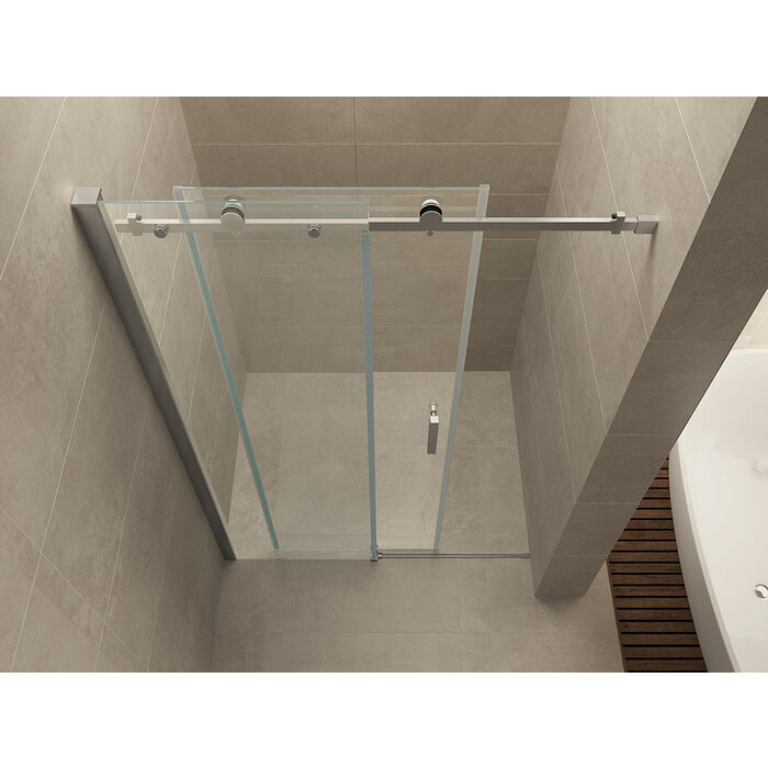 Slide nis schuifdeur 1700 x 2000 x 8 mm nano helder glas/chroom