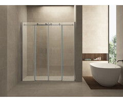 Slide nis schuifdeur dubbel 1800 x 2000 x 8 mm nano helder glas/chroom