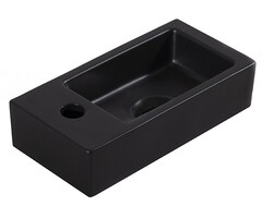 Rhea mini fontein links 36,5 x 18 x 9 cm keramiek mat zwart