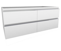 Tigris onderkast met 4 laden 2 uitsparingen 120 x 46 cm glans wit